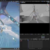 Blender王者荣耀伽罗国风仙侠女角色3D游戏场景带骨骼绑定3D模型